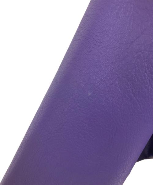 A FEW GOOD KIDS（アフューグッドキッズ）A FEW GOOD KIDS (アフューグッドキッズ) フェイクレザースタジャン パープル×ホワイト サイズ:Lの古着・服飾アイテム