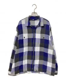 JOURNAL STANDARD relume（ジャーナルスタンダード レリューム）の古着「Relume Jeans ネルチェックジップシャツ」｜ブルー