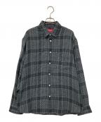 SUPREMEシュプリーム）の古着「Basket Weave Plaid Shirt」｜グレー