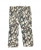 COTTON PANコットンパン）の古着「トライバルカモカーゴパンツ」｜ホワイト×ブラウン