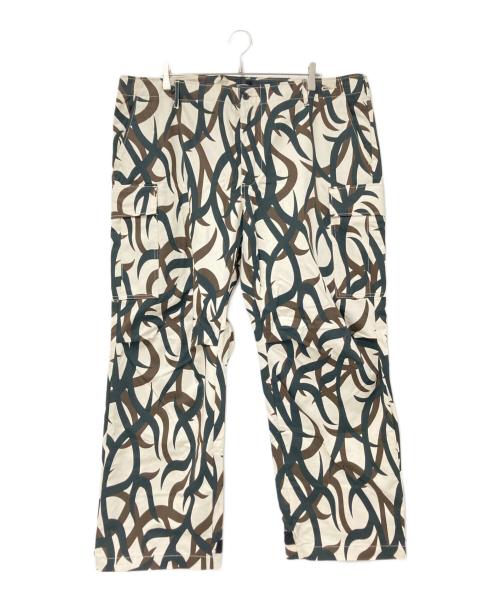 COTTON PAN（コットンパン）COTTON PAN (コットンパン) トライバルカモカーゴパンツ ホワイト×ブラウン サイズ:FREEの古着・服飾アイテム