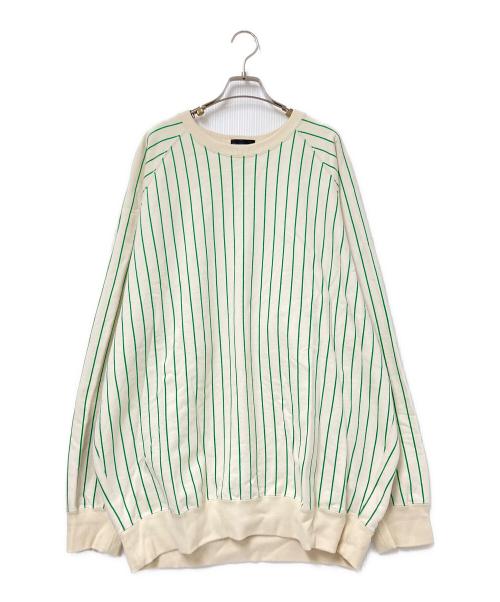 COTTON PAN（コットンパン）COTTON PAN (コットンパン) ストライプスウェット ベージュ×グリーン サイズ:5の古着・服飾アイテム