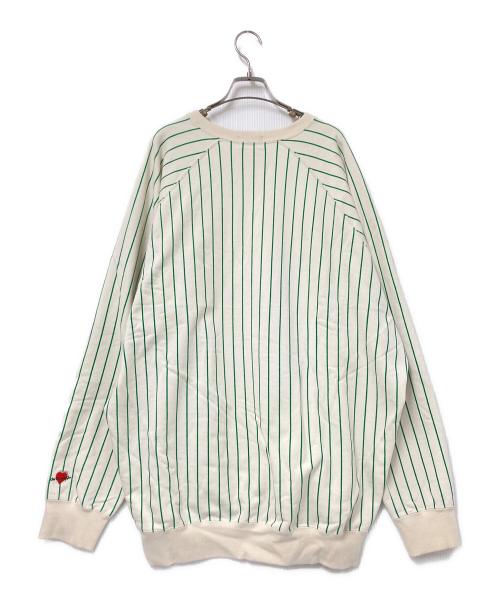 COTTON PAN（コットンパン）COTTON PAN (コットンパン) ストライプスウェット ベージュ×グリーン サイズ:5の古着・服飾アイテム