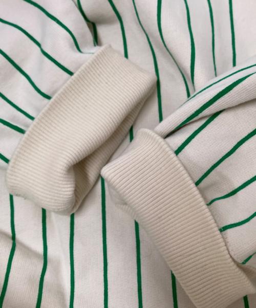 COTTON PAN（コットンパン）COTTON PAN (コットンパン) ストライプスウェット ベージュ×グリーン サイズ:5の古着・服飾アイテム