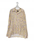 COTTON PANコットンパン）の古着「Shawn L/S GOTAM」｜イエロー×パープル