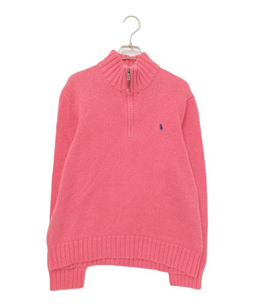 POLO RALPH LAUREN（ポロ・ラルフローレン）POLO RALPH LAUREN (ポロ・ラルフローレン) ハーフジップニット ピンク サイズ:Mの古着・服飾アイテム