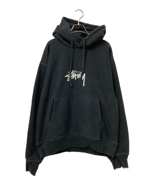 stussy（ステューシー）stussy (ステューシー) 刺繍ロゴパーカー ブラック サイズ:Lの古着・服飾アイテム