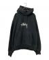 stussy（ステューシー）の古着「刺繍ロゴパーカー」｜ブラック