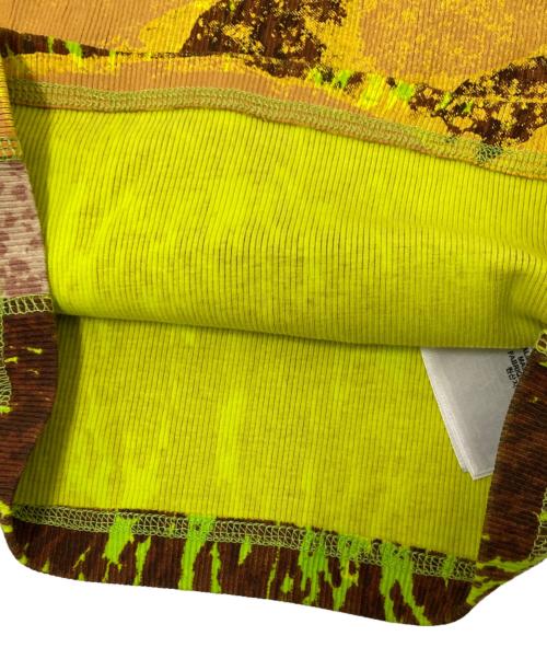 DIESEL（ディーゼル）DIESEL (ディーゼル) 総柄プリントカットソー ブラウン×イエロー サイズ:Sの古着・服飾アイテム