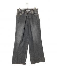 JOHN LAWRENCE SULLIVAN（ジョン ローレンス サリバン）の古着「Washed denim wide pants」｜ブラック