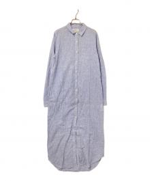 TROVATA（トロヴァータ）の古着「マキシストライプシャツワンピース」｜ブルー