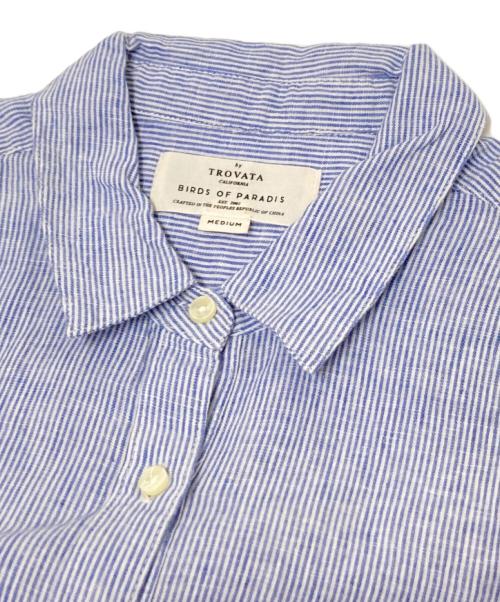 TROVATA（トロヴァータ）TROVATA (トロヴァータ) マキシストライプシャツワンピース ブルー サイズ:Mの古着・服飾アイテム