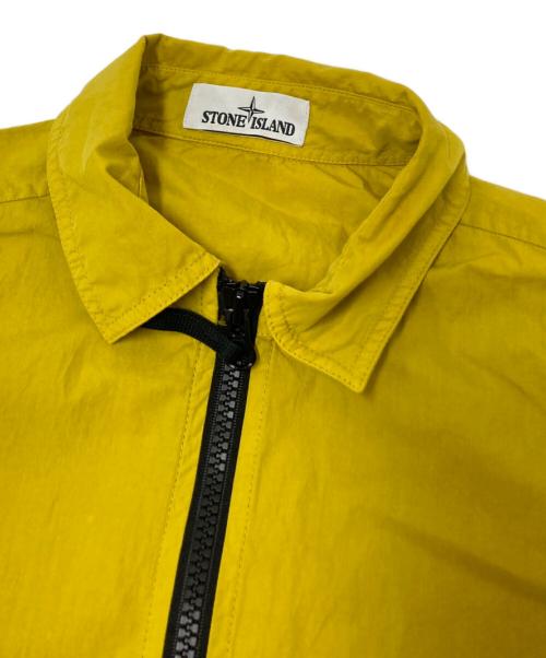 STONE ISLAND（ストーンアイランド）STONE ISLAND (ストーンアイランド) Cotton Zipped Overshirt イエロー サイズ:Lの古着・服飾アイテム