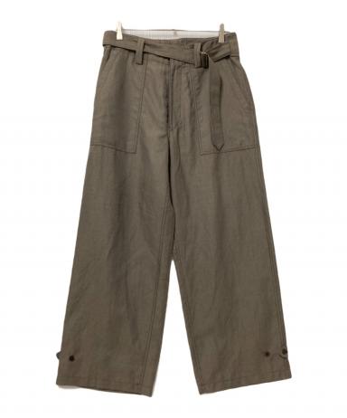 中古・古着通販】LIDnM (リドム) WOOL LINEN BELTED PANTS ブラウン