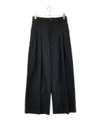 MAISON SPECIALメゾンスペシャル）の古着「CORDURA Wool Tow-Tuck Wide Pants」｜ブラック