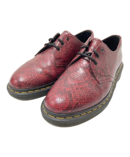 Dr.Martens（ドクターマーチン）Dr.Martens (ドクターマーチン) パイソン柄3ホールシューズ ボルドー サイズ:UK:6の古着・服飾アイテム