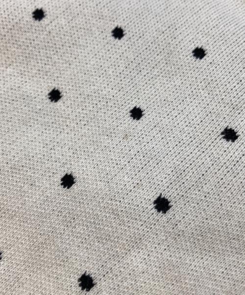 CABAN（キャバン）CABAN (キャバン) コットンカシミヤ ドットジャカードクルーネックカーディガン ホワイト×ブラック サイズ:Fの古着・服飾アイテム