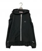 BORDERS at BALCONYボーダーズアットバルコニー）の古着「ZIP UP HOODIE」｜ブラック×ホワイト
