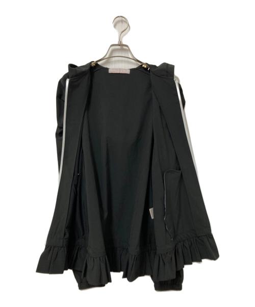 BORDERS at BALCONY（ボーダーズアットバルコニー）BORDERS at BALCONY (ボーダーズアットバルコニー) ZIP UP HOODIE ブラック×ホワイト サイズ:36の古着・服飾アイテム