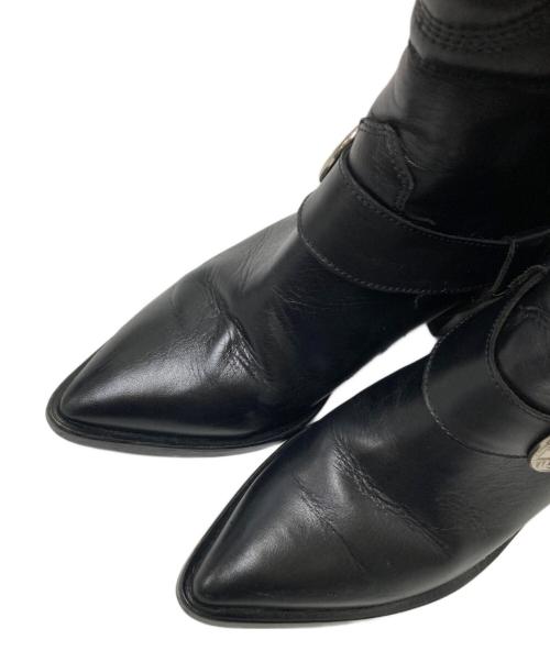 TOGA PULLA（トーガ プルラ）TOGA PULLA (トーガ プルラ) メタルロングウエスタンブーツ ブラック サイズ:37の古着・服飾アイテム