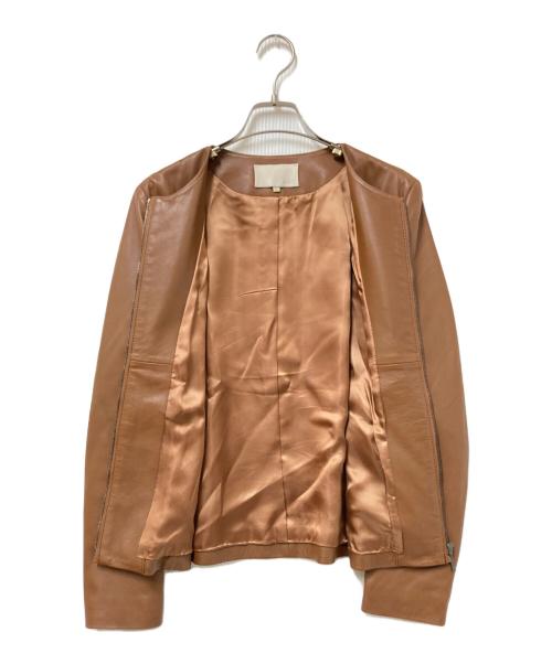 自由区（ジユウク）自由区 (ジユウク) ラムレザージャケット ブラウン サイズ:36の古着・服飾アイテム