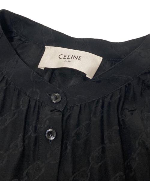 CELINE（セリーヌ）CELINE (セリーヌ) トリオンフチェーン柄 シルクワンピース ブラック サイズ:36の古着・服飾アイテム