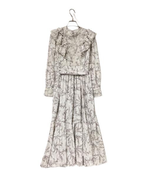 HER LIP TO（ハーリップトゥ）HER LIP TO (ハーリップトゥ) フラワープリントワンピース ベージュ サイズ:Sの古着・服飾アイテム
