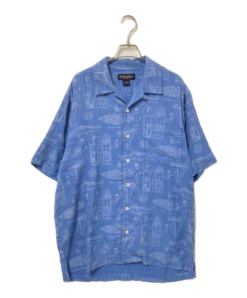 BROOKS BROTHERS（ブルックスブラザーズ）BROOKS BROTHERS (ブルックスブラザーズ) シルクオープンカラーシャツ ブルー×ホワイト サイズ:Mの古着・服飾アイテム