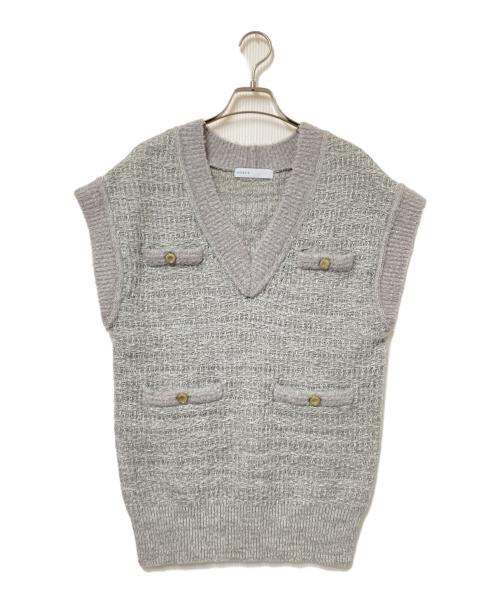 Spick and Span Noble（スッピックアンドスパン ノーブル）Spick and Span Noble (スピックアンドスパンノーブル) ツイードニットベスト グレー サイズ:下記参照の古着・服飾アイテム