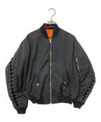 G.V.G.Vジーヴィージーヴィー）の古着「LACE UP MA-1 BLOUSON」｜ブラック