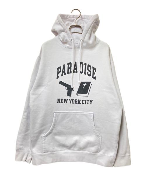 PARADISE NYC（パラダイス エヌワイシー）PARADISE NYC (パラダイス エヌワイシー) パーカー ホワイト×ブラック サイズ:Mの古着・服飾アイテム