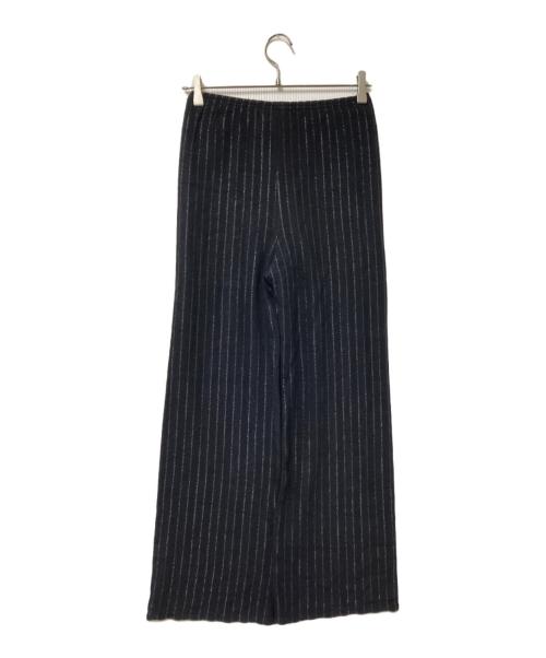 DES PRES（デ プレ）DES PRES (デ プレ) シャドーメッシュストライプ イージーストレートパンツ ブラック サイズ:34の古着・服飾アイテム