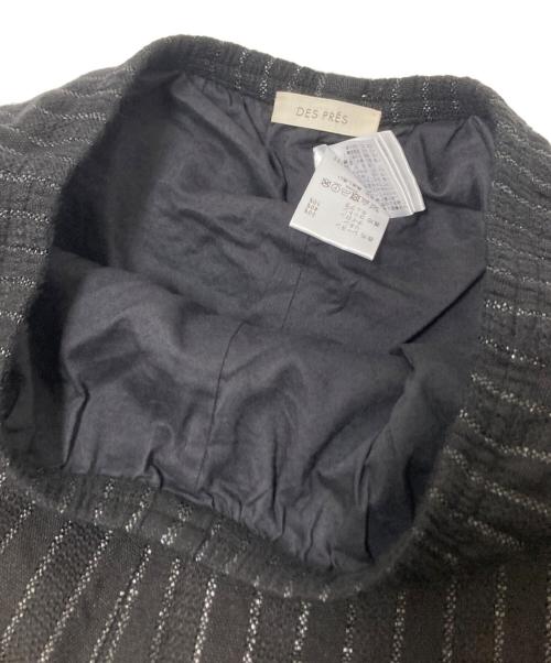 DES PRES（デ プレ）DES PRES (デ プレ) シャドーメッシュストライプ イージーストレートパンツ ブラック サイズ:34の古着・服飾アイテム