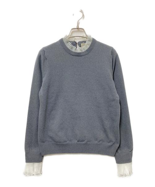 UNITED ARROWS（ユナイテッドアローズ）UNITED ARROWS (ユナイテッドアローズ) オーガンジープリーツ 4WAY ニット グレー サイズ:下記参照の古着・服飾アイテム