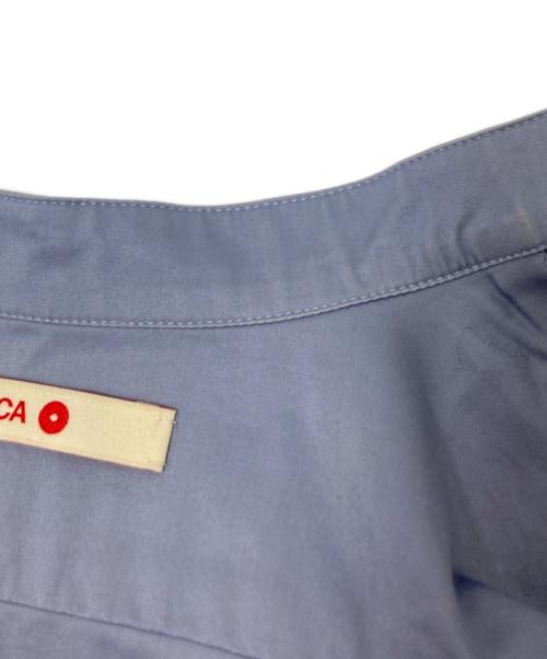 BACCA（バッカ）BACCA (バッカ) コットンバックサテン スタンドカラーロングシャツ ブルー サイズ:36の古着・服飾アイテム
