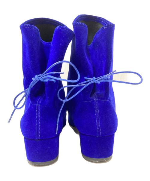 SOLOVIERE（ソロヴィエール）SOLOVIERE (ソロヴィエール) ドレープショートブーツ パープル サイズ:38の古着・服飾アイテム