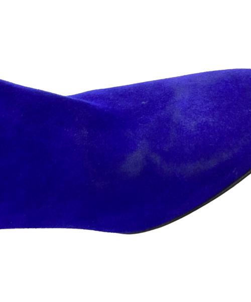 SOLOVIERE（ソロヴィエール）SOLOVIERE (ソロヴィエール) ドレープショートブーツ パープル サイズ:38の古着・服飾アイテム