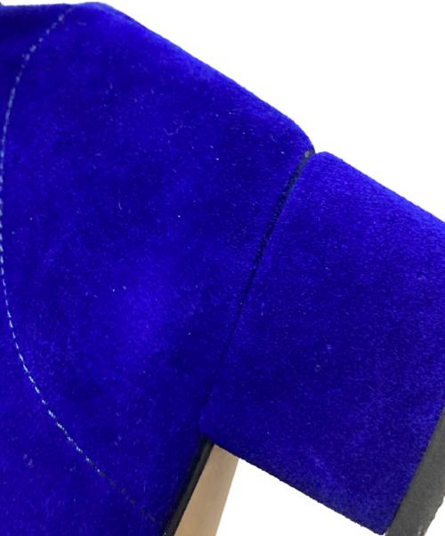 SOLOVIERE（ソロヴィエール）SOLOVIERE (ソロヴィエール) ドレープショートブーツ パープル サイズ:38の古着・服飾アイテム