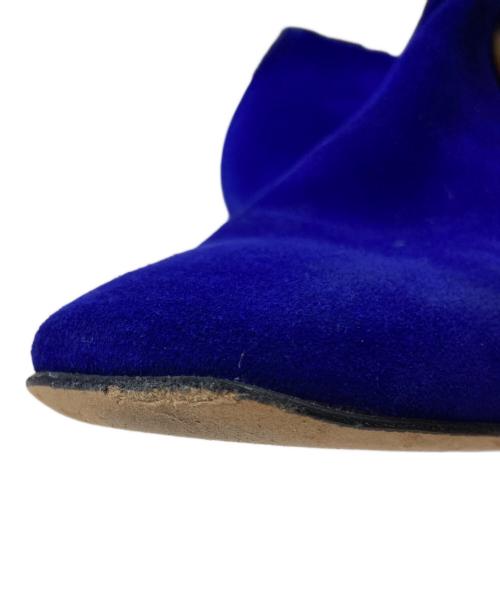 SOLOVIERE（ソロヴィエール）SOLOVIERE (ソロヴィエール) ドレープショートブーツ パープル サイズ:38の古着・服飾アイテム