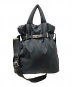 green label relaxingグリーンレーベルリラクシング）の古着「パデットベルトバッグ」｜ブラック