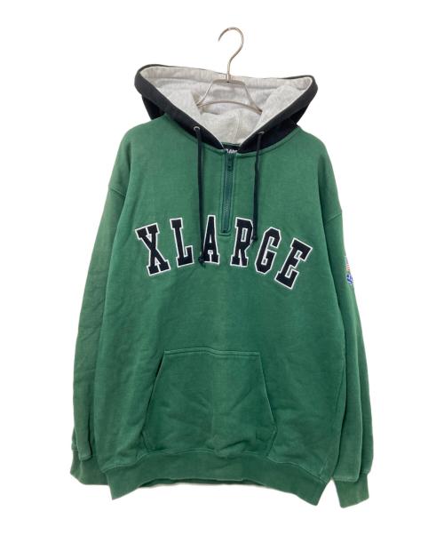 X-LARGE（エクストララージ）X-LARGE (エクストララージ) ハーフジップパーカー グリーン サイズ:Mの古着・服飾アイテム