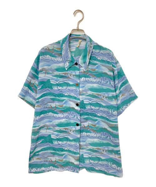 USED（ユーズド）USED (ユーズド) ヴィンテージシャツ グリーン×パープル サイズ:下記参照の古着・服飾アイテム