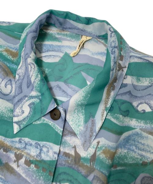 USED（ユーズド）USED (ユーズド) ヴィンテージシャツ グリーン×パープル サイズ:下記参照の古着・服飾アイテム