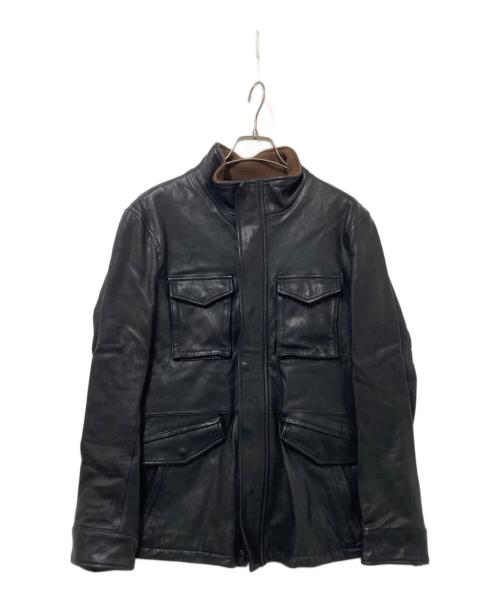 MONSIEUR NICOLE（ムッシュニコル）MONSIEUR NICOLE (ムッシュニコル) レザージャケット ブラック サイズ:48の古着・服飾アイテム