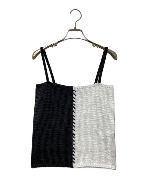 EENK（インク）EENK (インク) バイカラーキャミソール ホワイト×ブラック サイズ:XS/Sの古着・服飾アイテム