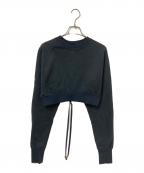 Rosarymoonロザリームーン）の古着「クロップド丈スウェット」｜ブラック