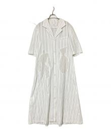 AKIRA NAKA（アキラナカ）の古着「ストライプ半袖ワンピース」｜ホワイト