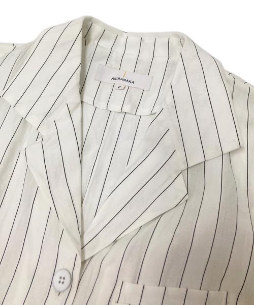 AKIRA NAKA（アキラナカ）AKIRA NAKA (アキラナカ) ストライプ半袖ワンピース ホワイト サイズ:2の古着・服飾アイテム