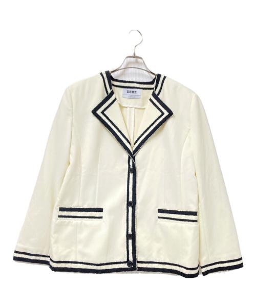 EENK（インク）EENK (インク) コントラスジャケット アイボリー サイズ:Mの古着・服飾アイテム