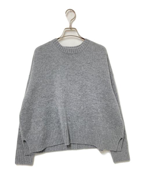 UNITED ARROWS（ユナイテッドアローズ）UNITED ARROWS (ユナイテッドアローズ) W/CA スリット クルーネック ニット グレー サイズ:FREE 未使用品の古着・服飾アイテム